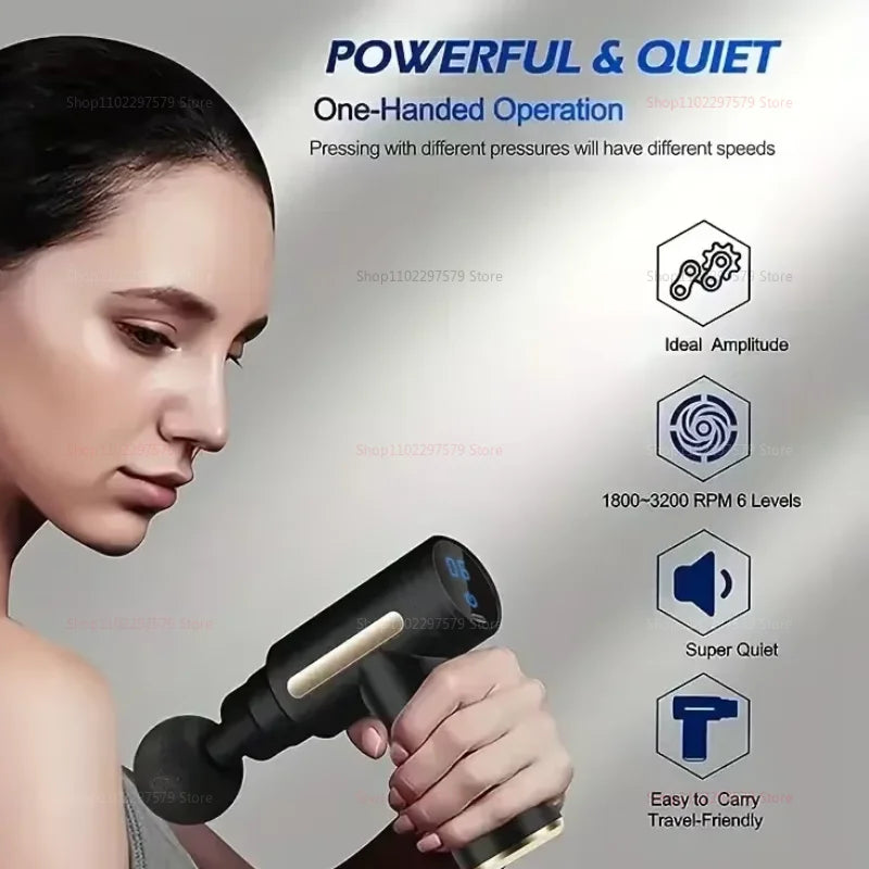 Deep Tissue Massage Gun – Handheld Electric Muscle Massager for Back, Neck, Shoulders, and Post-Workout Recovery